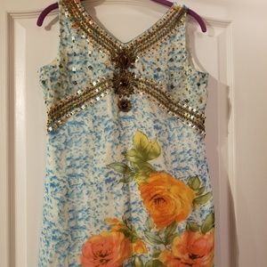 Floral Blue Long Top